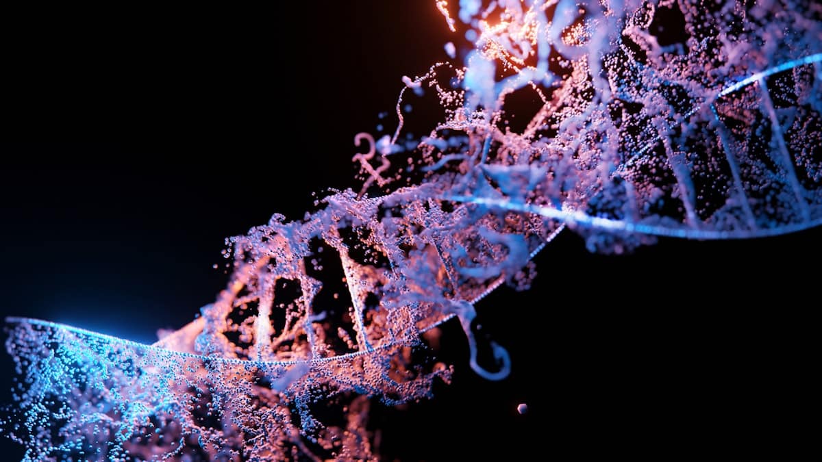 Rappresentazione della doppia elica del DNA e della ricerca genetica