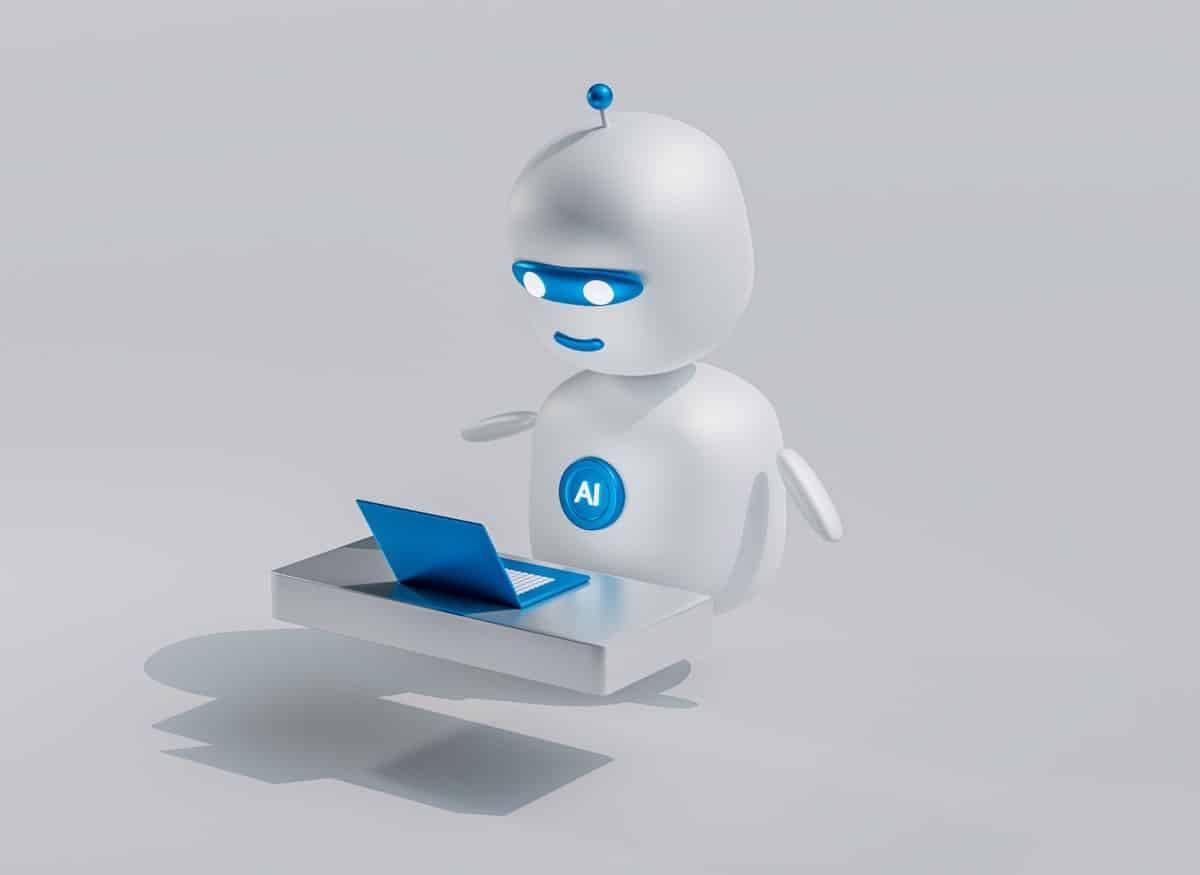 Robot AI con laptop, simbolo del passaggio da GPT-5.2 a GPT-5.5 in ChatGPT