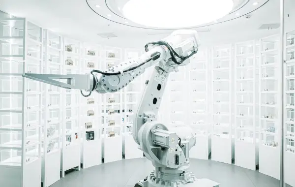 Braccio robotico industriale guidato dall intelligenza artificiale