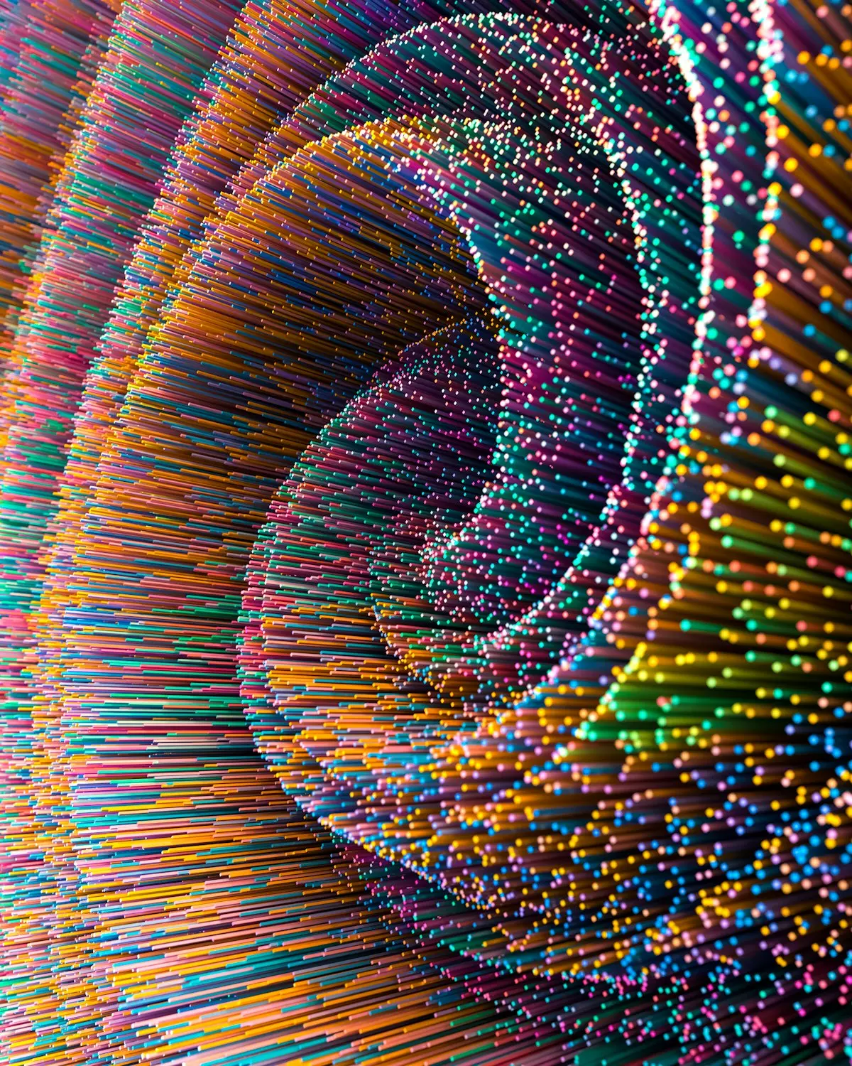 Arte generativa colorata che rappresenta la creazione di immagini con AI