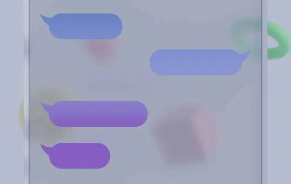 Bolle di dialogo astratte che rappresentano i messaggi gestiti dall'intelligenza artificiale su Mac