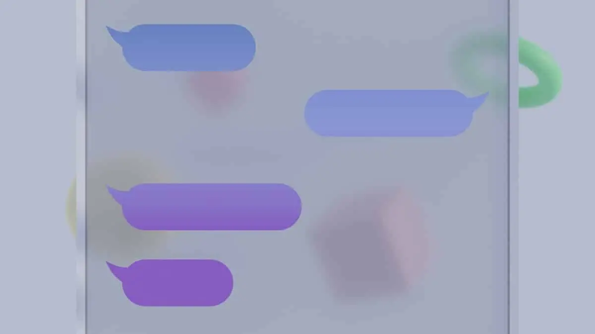Bolle di dialogo astratte che rappresentano i messaggi gestiti dall'intelligenza artificiale su Mac