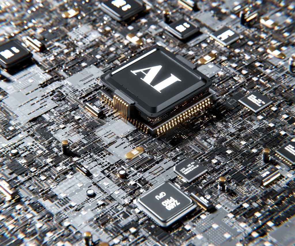 Microchip per l'intelligenza artificiale, simbolo del costo di calcolo dei modelli AI