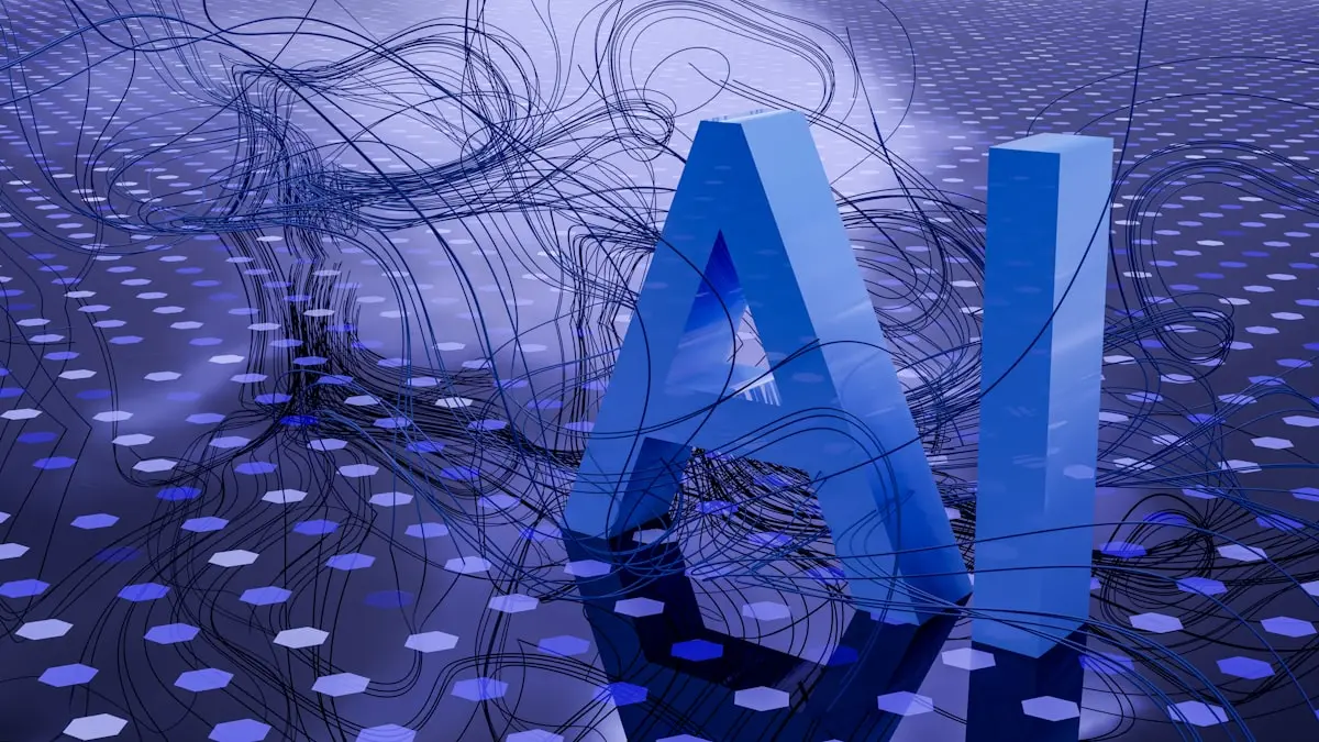 Illustrazione astratta di una rete neurale di intelligenza artificiale