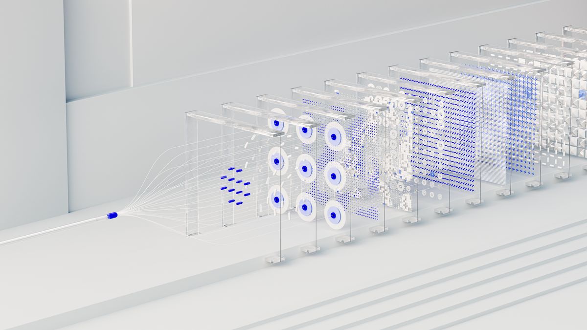 Illustrazione astratta di una rete neurale che rappresenta un agente AI