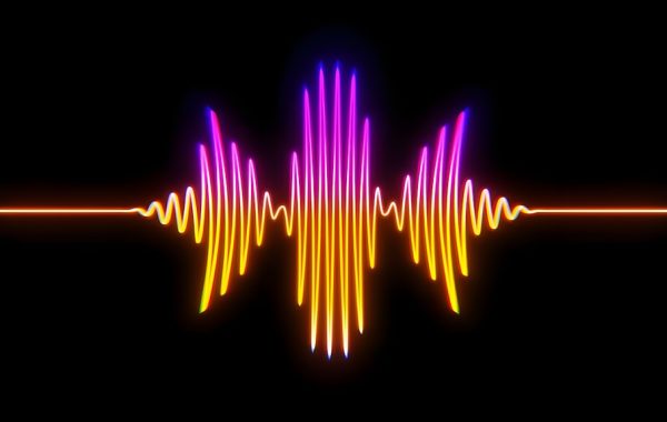 Onde sonore che rappresentano la musica generata dall'intelligenza artificiale