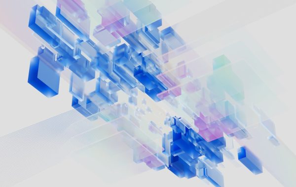 Cubi 3D astratti che evocano i mondi virtuali generati dall'intelligenza artificiale