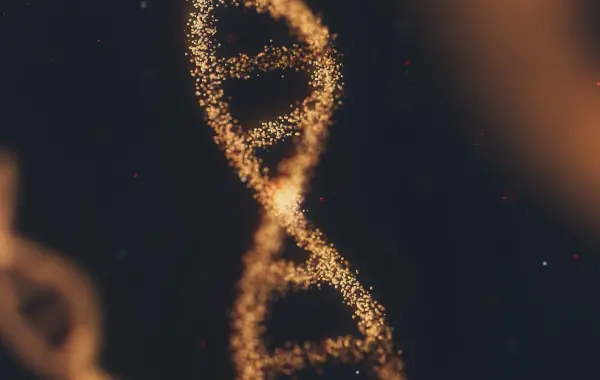 Struttura a doppia elica del DNA che rappresenta la ricerca biologica e le scienze della vita con l intelligenza artificiale
