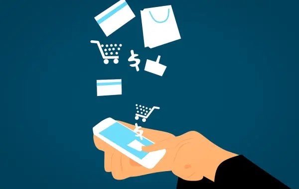 Acquisti online da smartphone, simbolo della pubblicità di ChatGPT Ads nel Sud-est asiatico