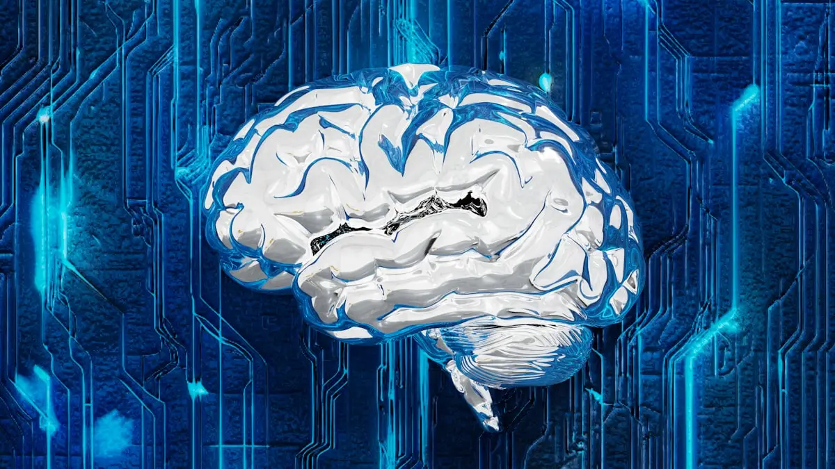 Cervello stilizzato su un circuito elettronico che rappresenta l'intelligenza artificiale e il reinforcement learning