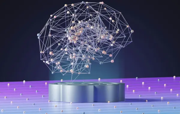 Rete neurale astratta che rappresenta un modello di intelligenza artificiale omnimodale