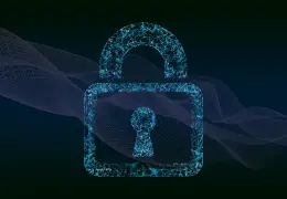 Concetto di cybersicurezza con lucchetto digitale e codice