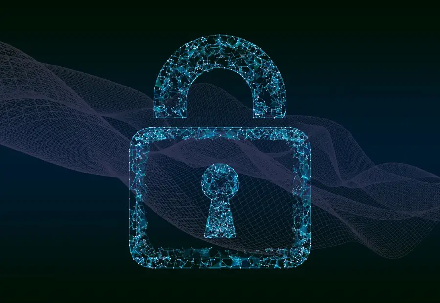 Concetto di cybersicurezza con lucchetto digitale e codice