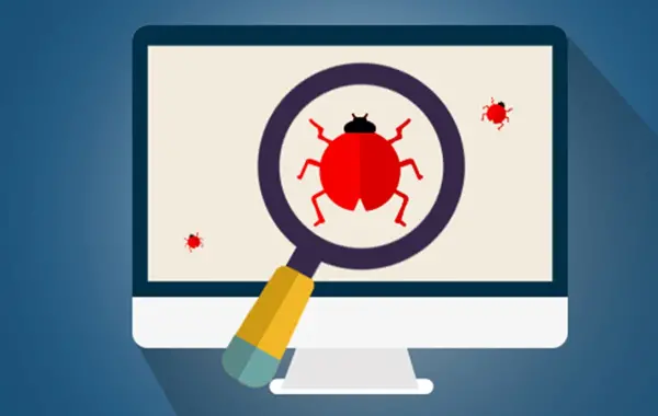 Schermo con codice software, simbolo della sicurezza open source