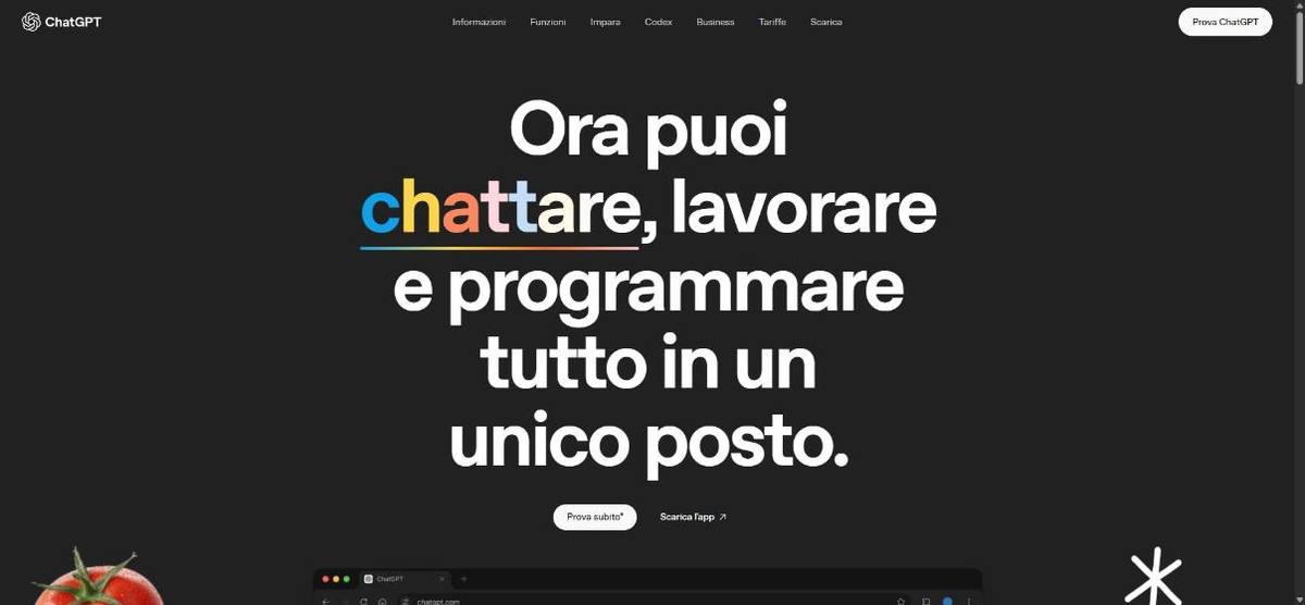Home page di ChatGPT