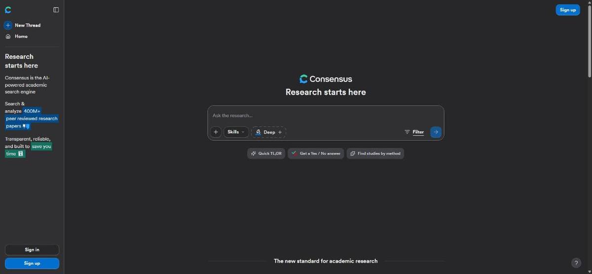 Home page di Consensus