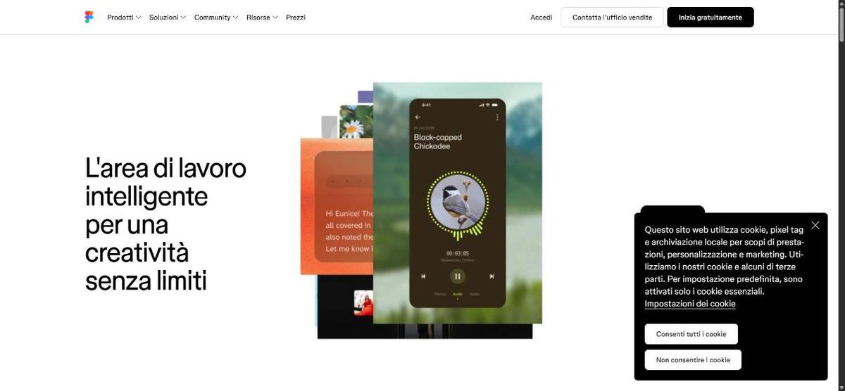 Home page di Figma (funzioni AI)