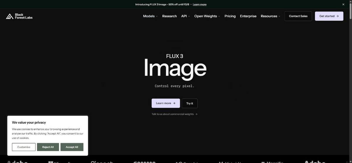 Home page di FLUX di Black Forest Labs