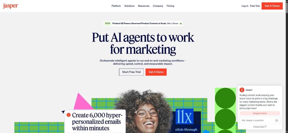 Home page di Jasper