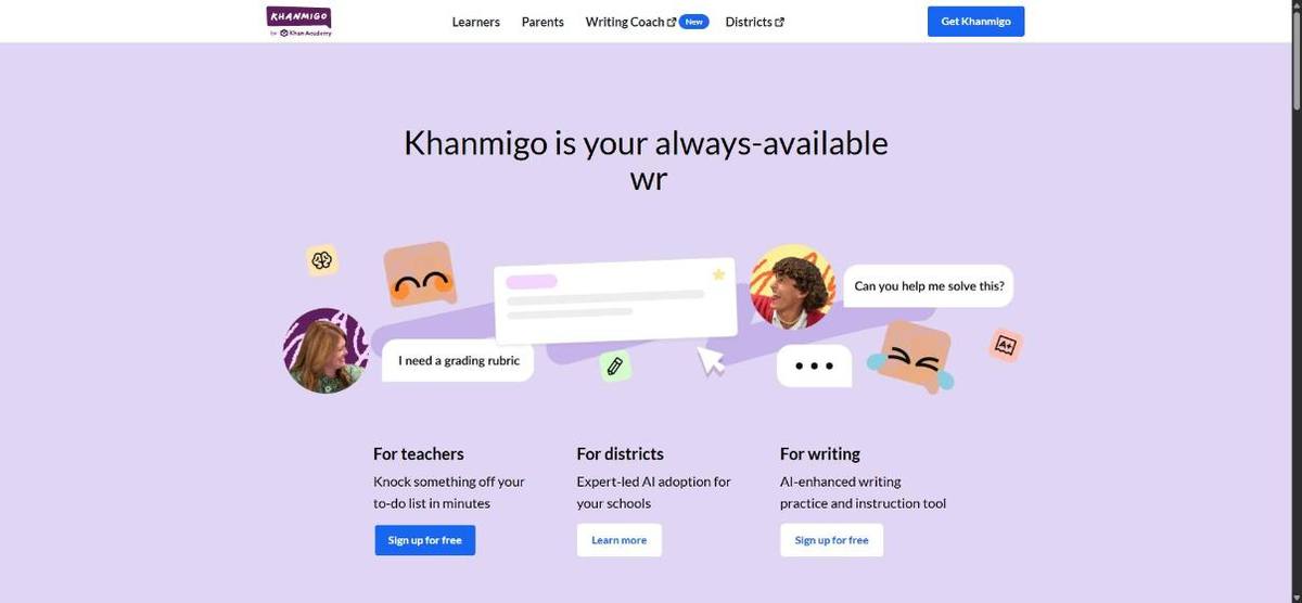 Home page di Khanmigo
