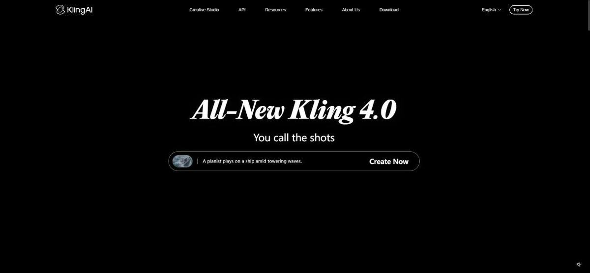 Home page di Kling AI