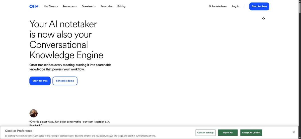 Home page di Otter.ai
