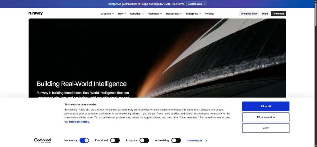 Home page di Runway