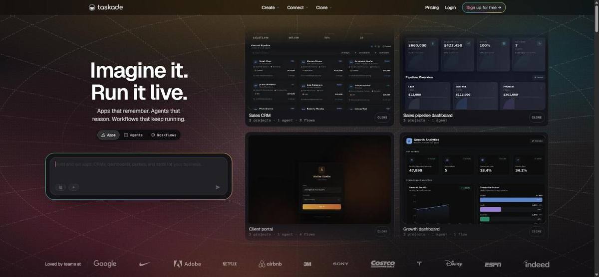 Home page di Taskade