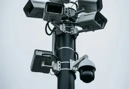 Telecamera di sorveglianza su una parete